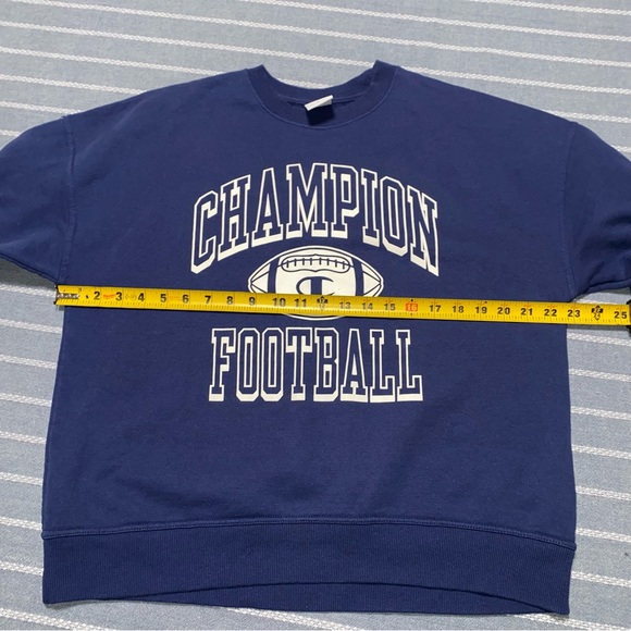 Champion‎ Football Navy Unisex Pullover Sweater Large - Picture 5 of 8